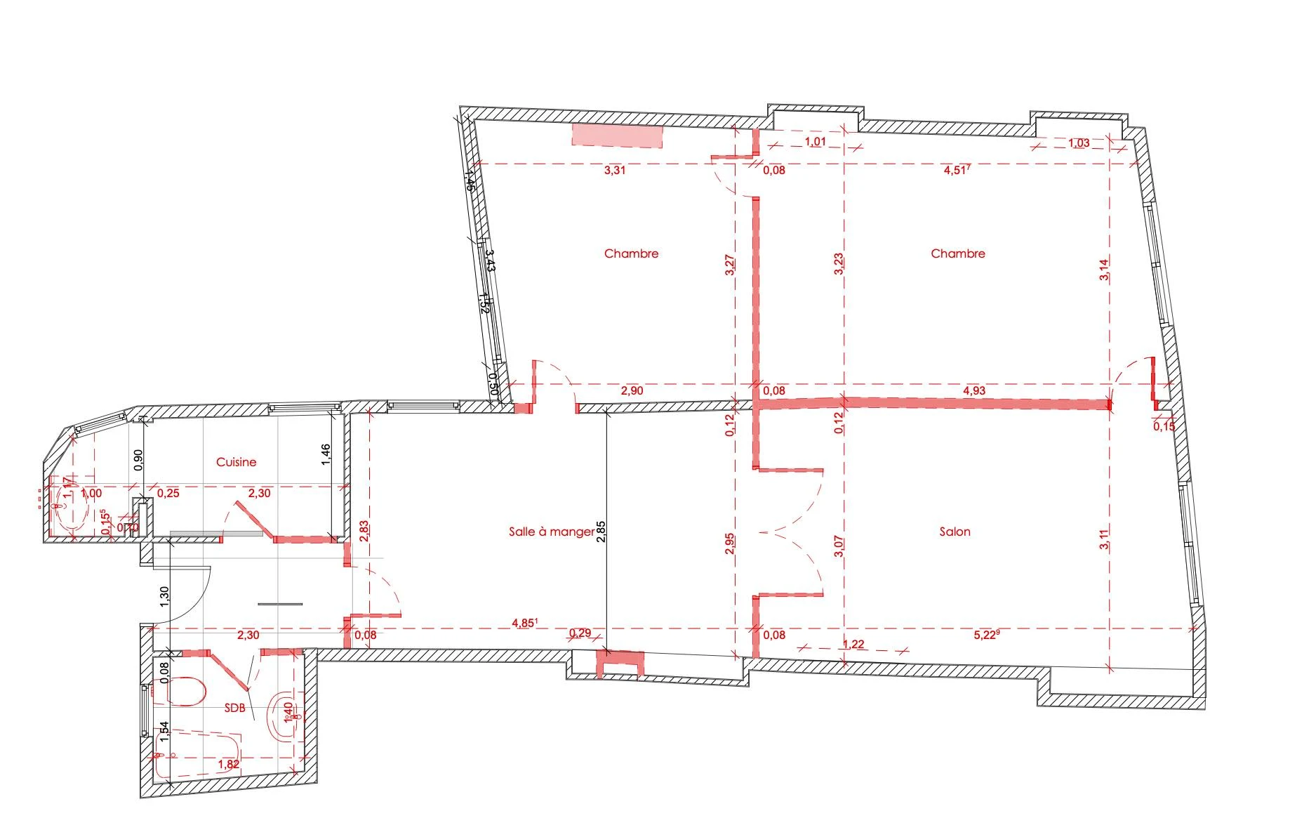 Plan démolition appartement haussmannien Paris — Teresa Lombardo architecte DPLG
