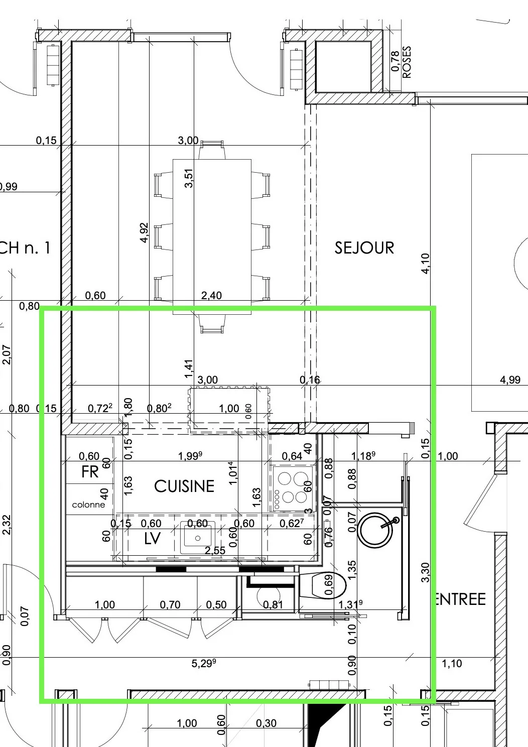 Plan architecte pose IPN mur porteur — plan BET structure avec cotes — Teresa Lombardo DPLG